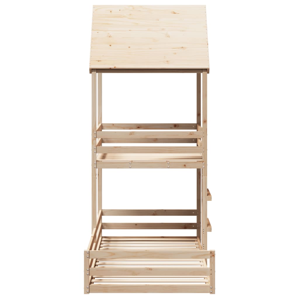 Bunk Bed With Roof Solid Wood Pine