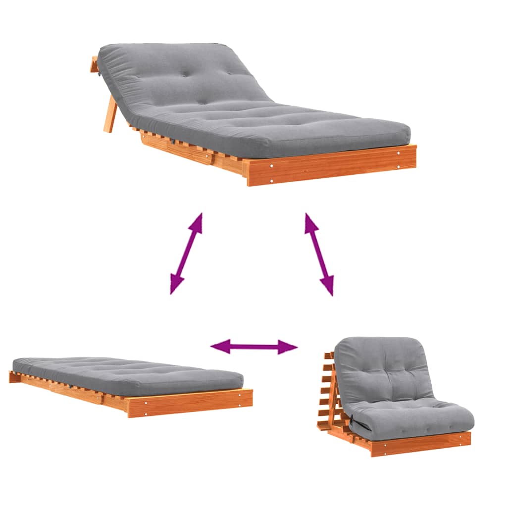 Futon Sofa Bed With Mattress Solid Wood Pine