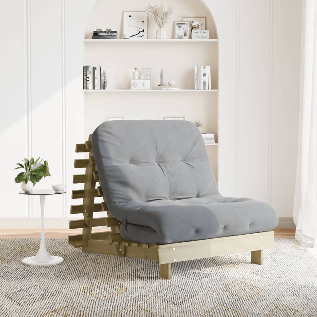 Futon Sofa Bed With Mattress Solid Wood Pine