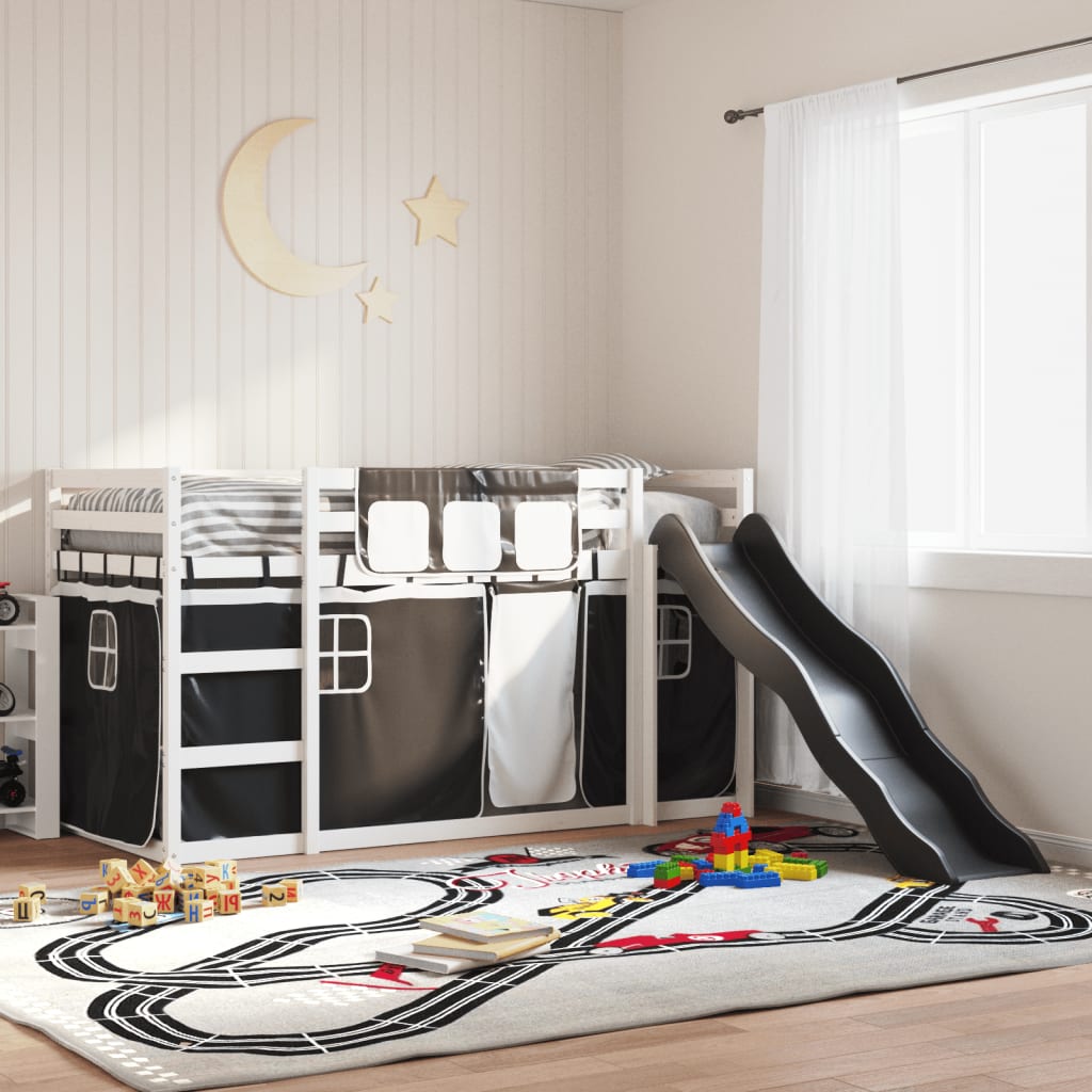 Bunk Bed Without Mattress With Slide And Curtains