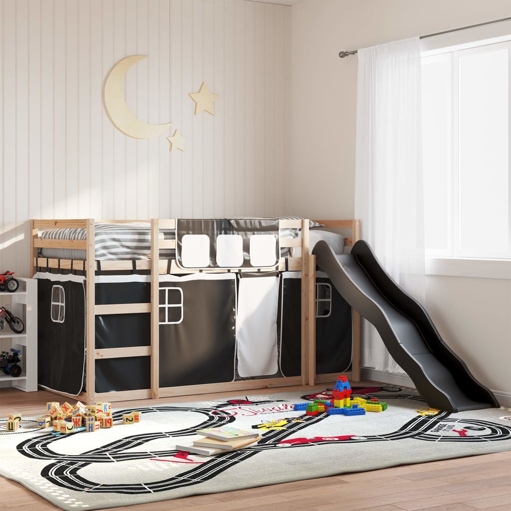 Bunk Bed Without Mattress With Slide And Curtains