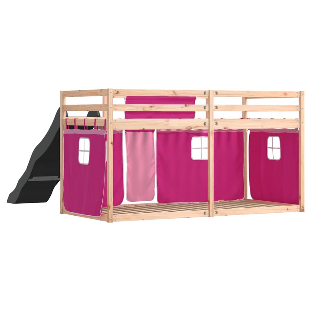 Bunk Bed Without Mattress With Slide And Curtains
