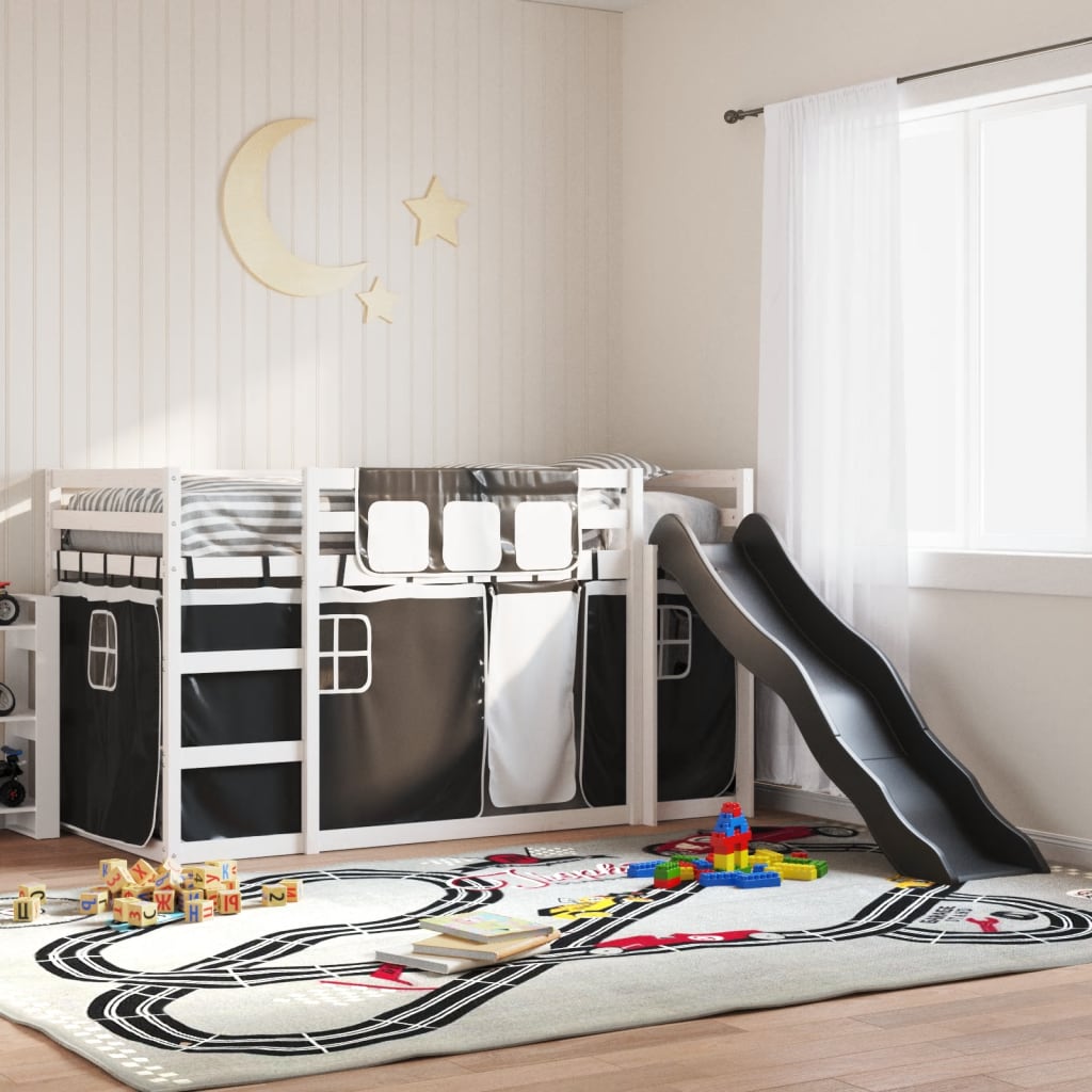 Bunk Bed Without Mattress With Slide And Curtains