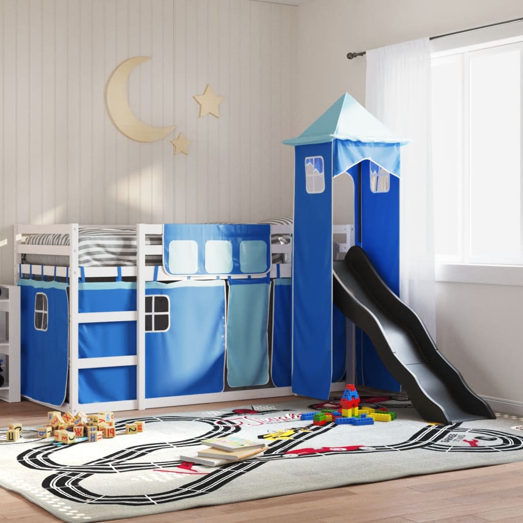 Bunk Bed Without Mattress With Slide And Curtains
