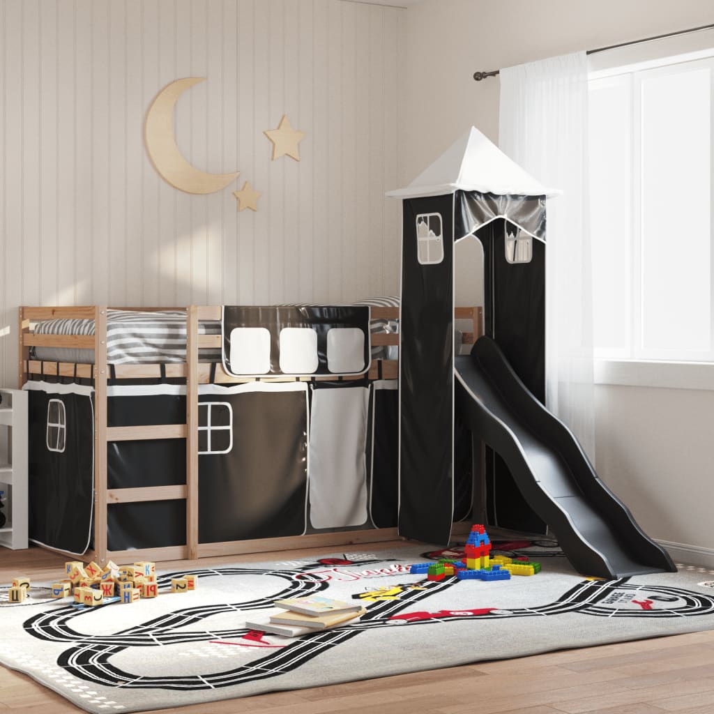Bunk Bed Without Mattress With Slide And Curtains