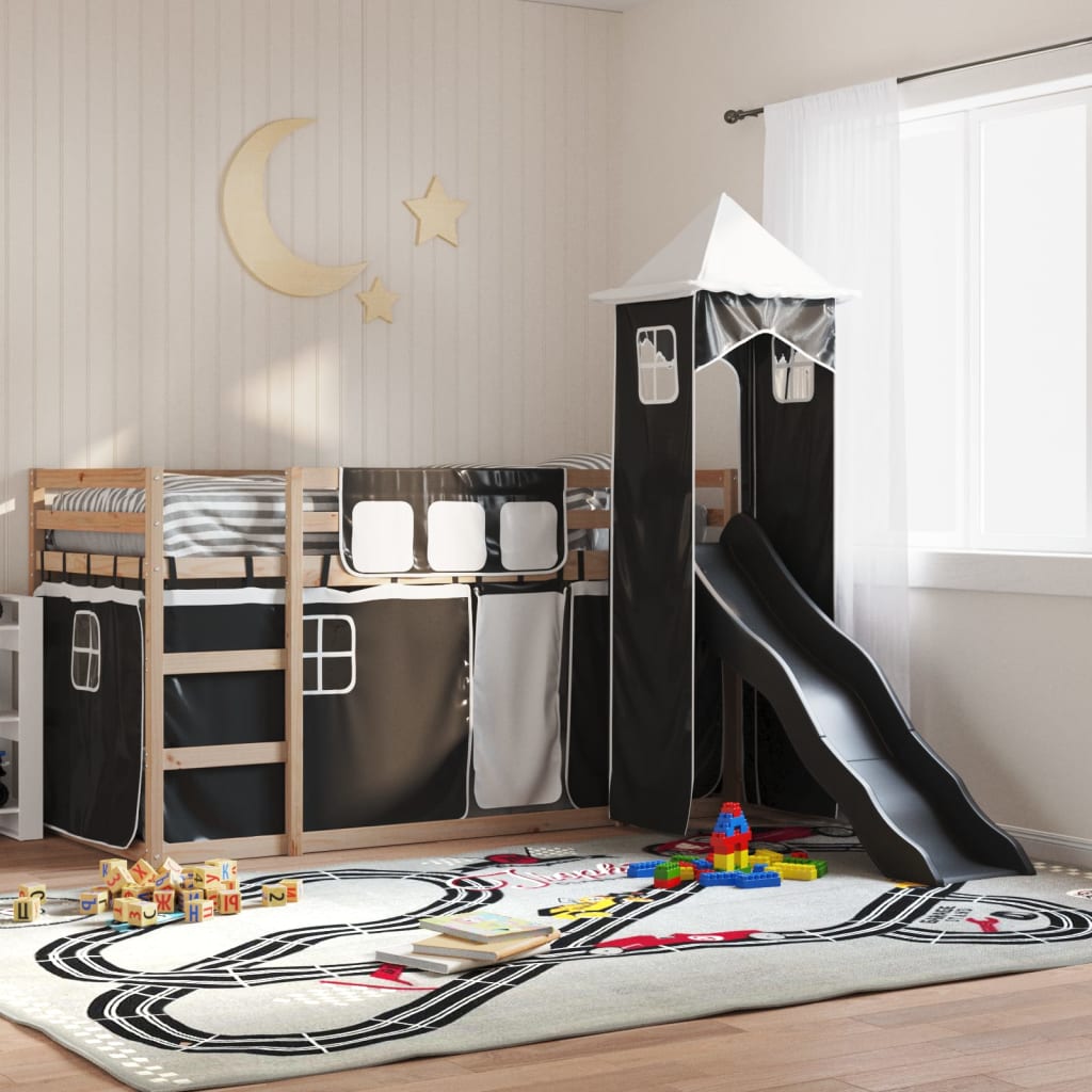 Bunk Bed Without Mattress With Slide And Curtains