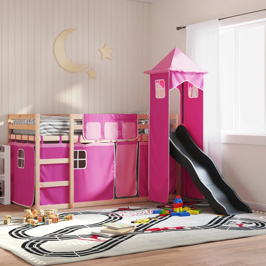 Bunk Bed Without Mattress With Slide And Curtains