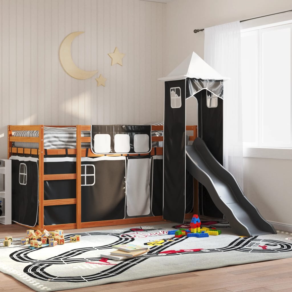 Bunk Bed Without Mattress With Slide And Curtains