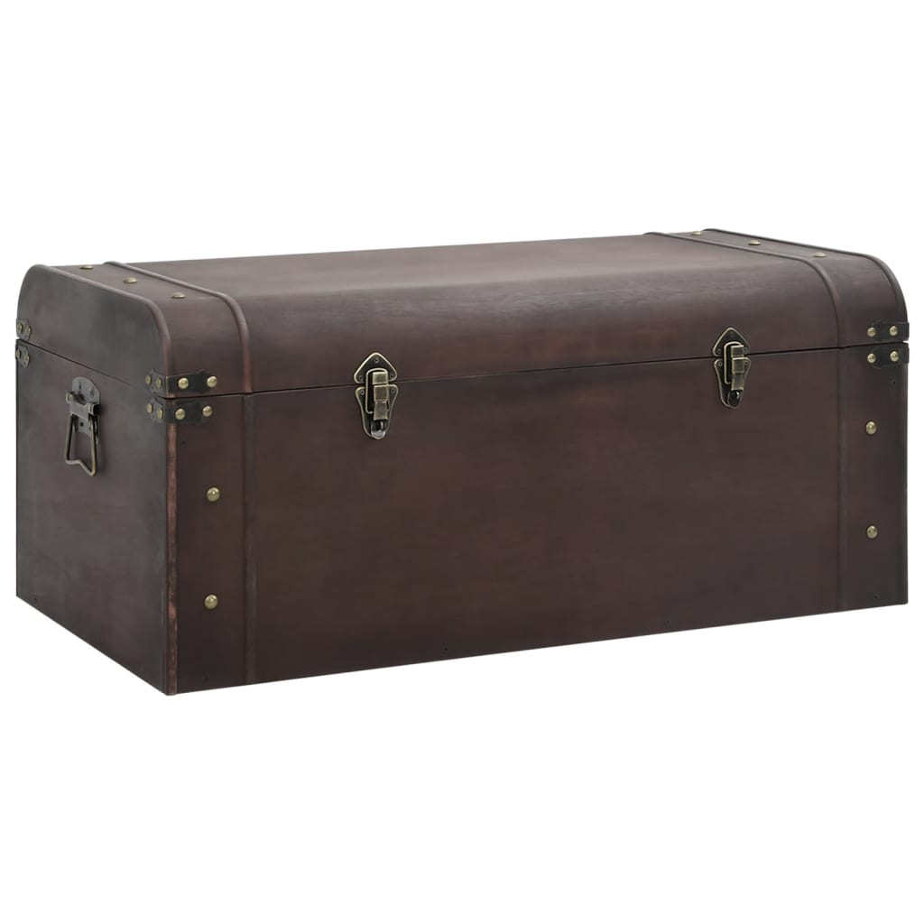 Treasure Chest With Latches Dark Brown Plywood