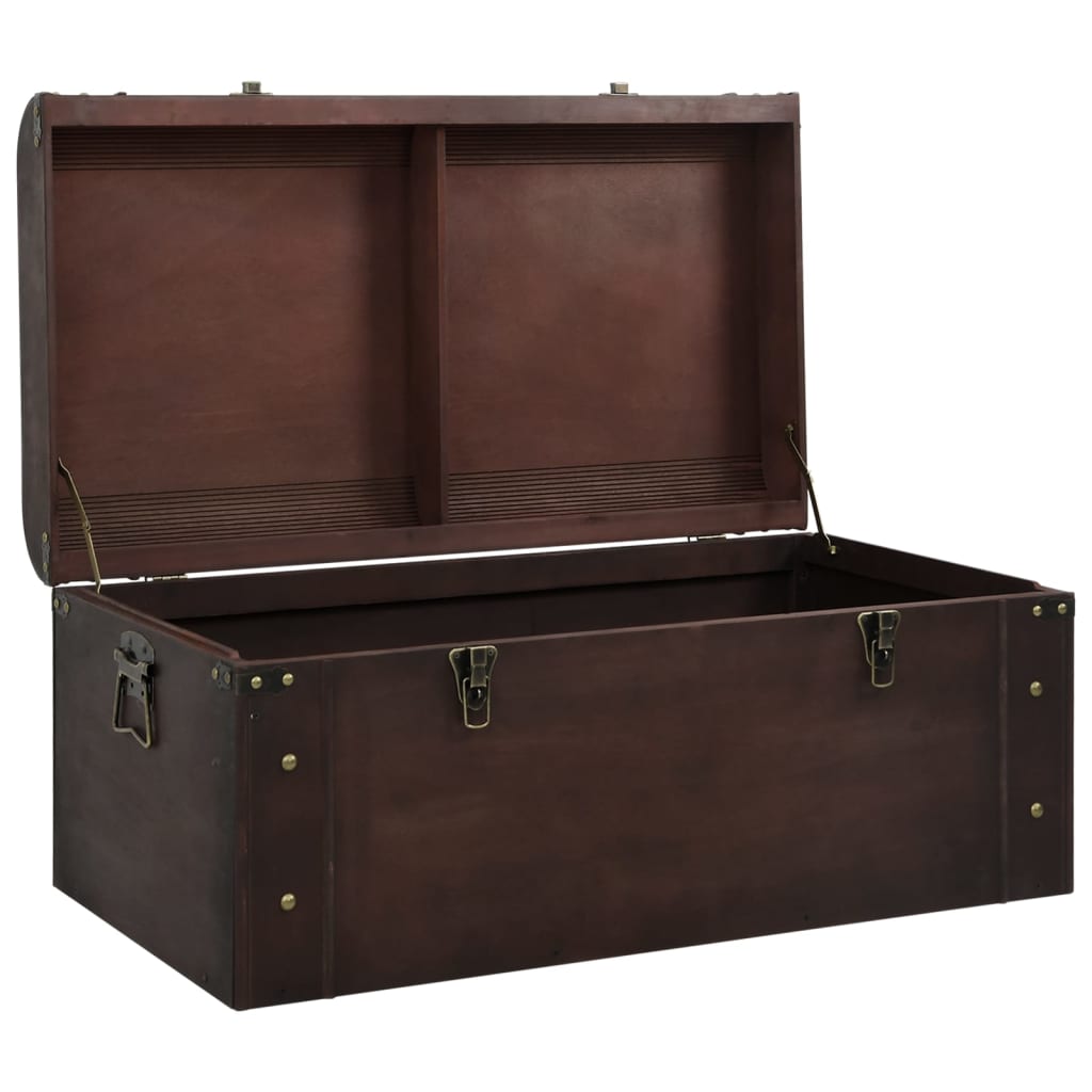 Treasure Chest With Latches Dark Brown Plywood