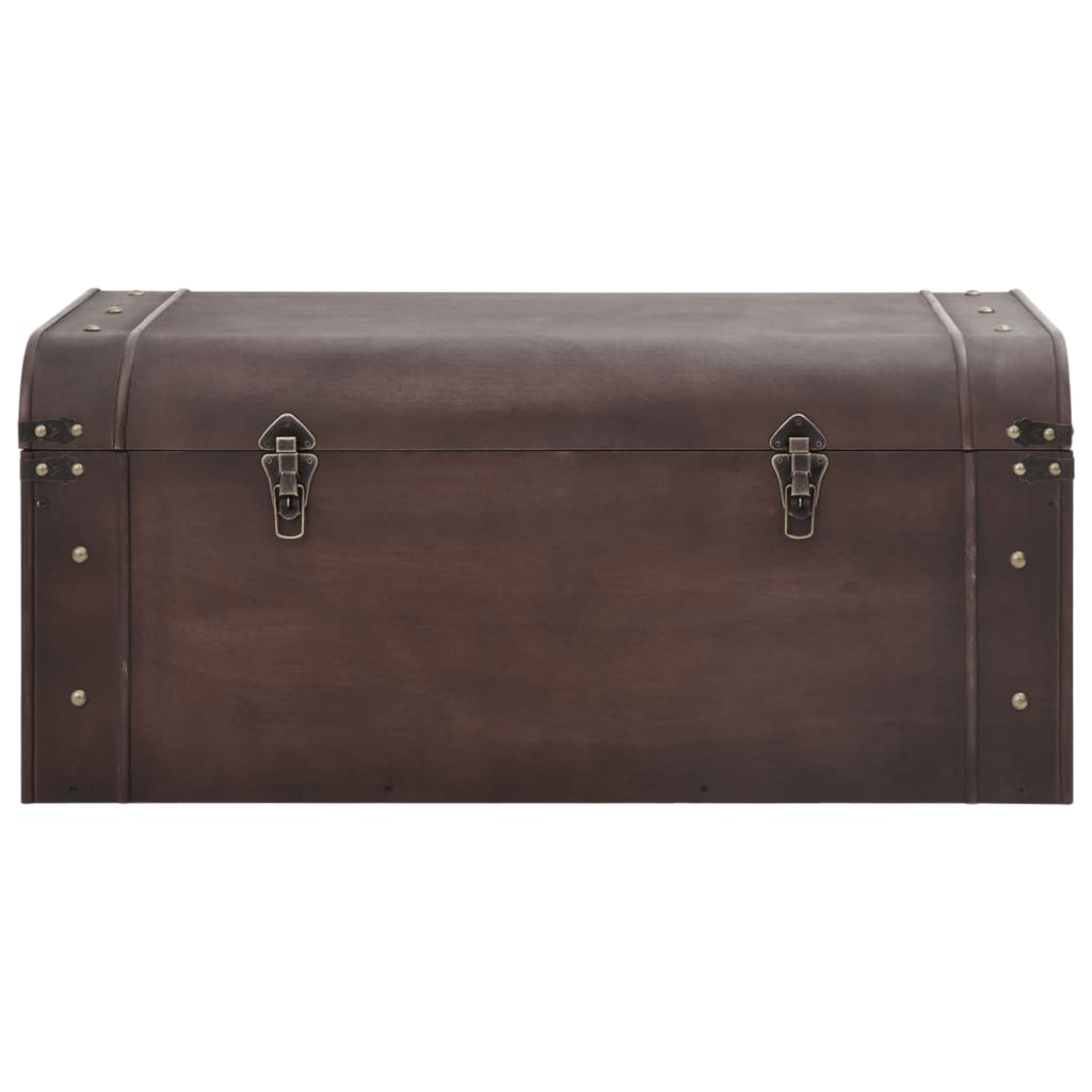 Treasure Chest With Latches Dark Brown Plywood