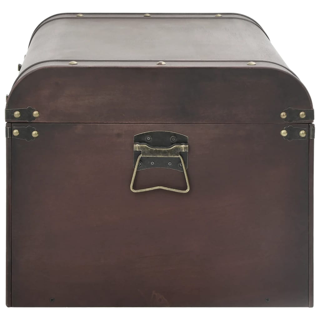 Treasure Chest With Latches Dark Brown Plywood