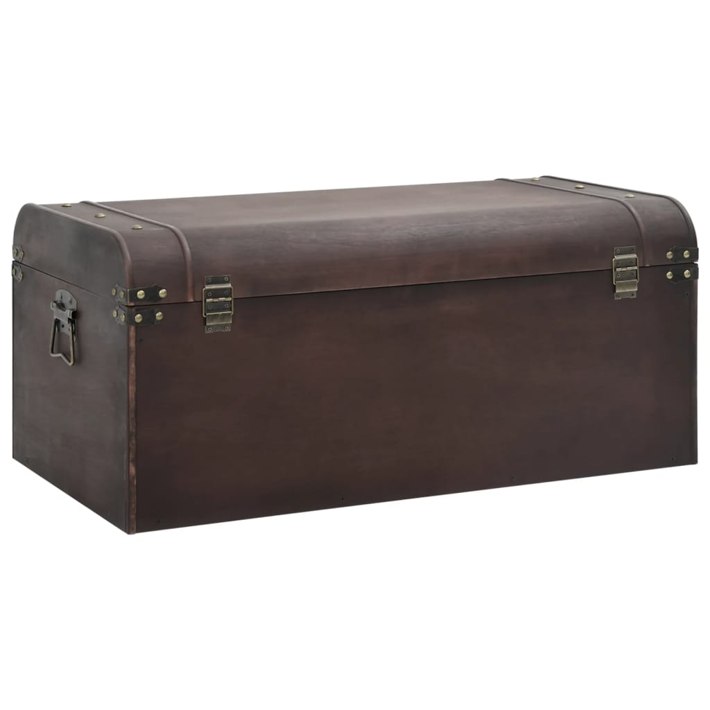 Treasure Chest With Latches Dark Brown Plywood