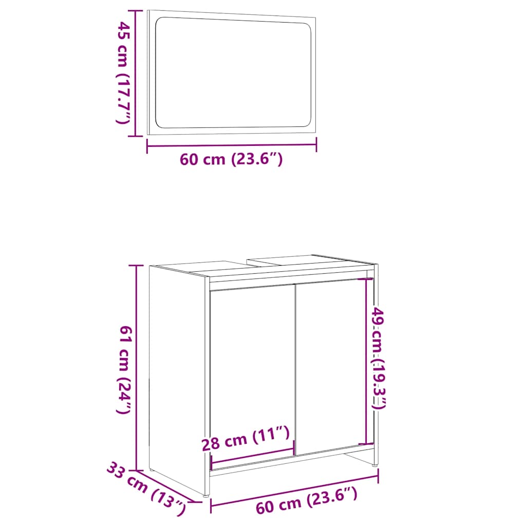 Bathroom Furniture Set Engineered Wood