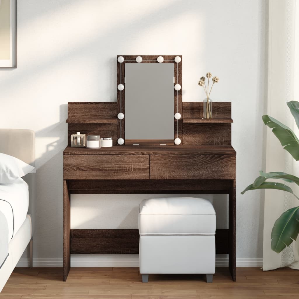 Dressing Table 100 X 40 X 130 Cm Engineered Wood