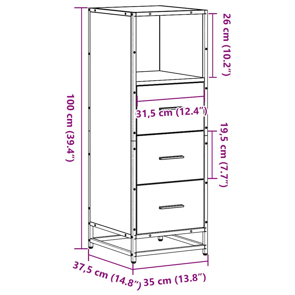 Bathroom Cabinet 35X37.5X100 Cm Engineered Wood