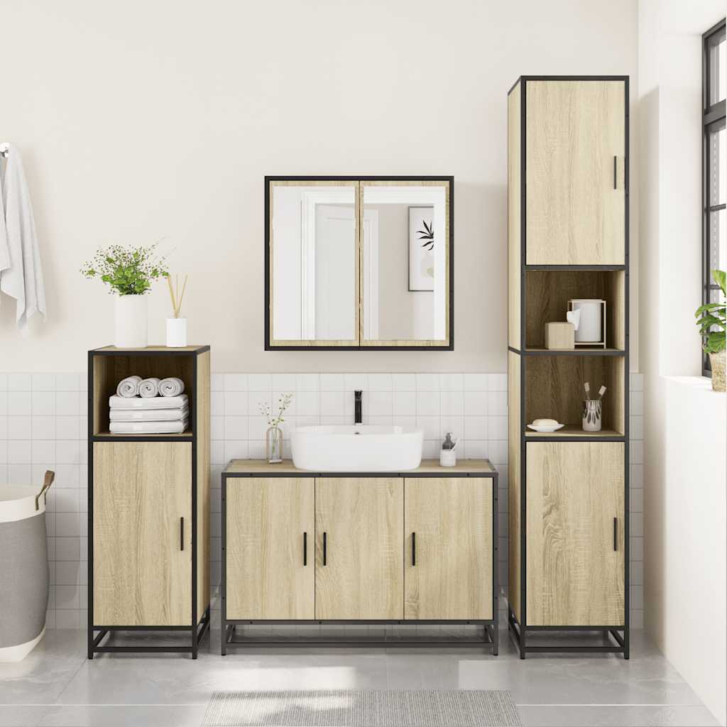 Bathroom Sink Cabinet 90X33X60 Cm Engineered Wood