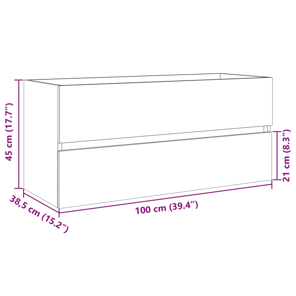 Bathroom Sink Cabinet Sonoma Oak 100X38.5X45 Cm Engineered Wood