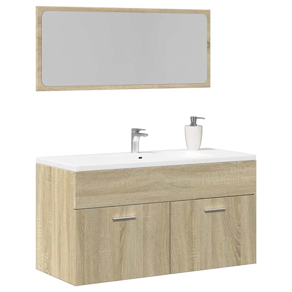 Bathroom Cabinet With Mirror Engineered Wood