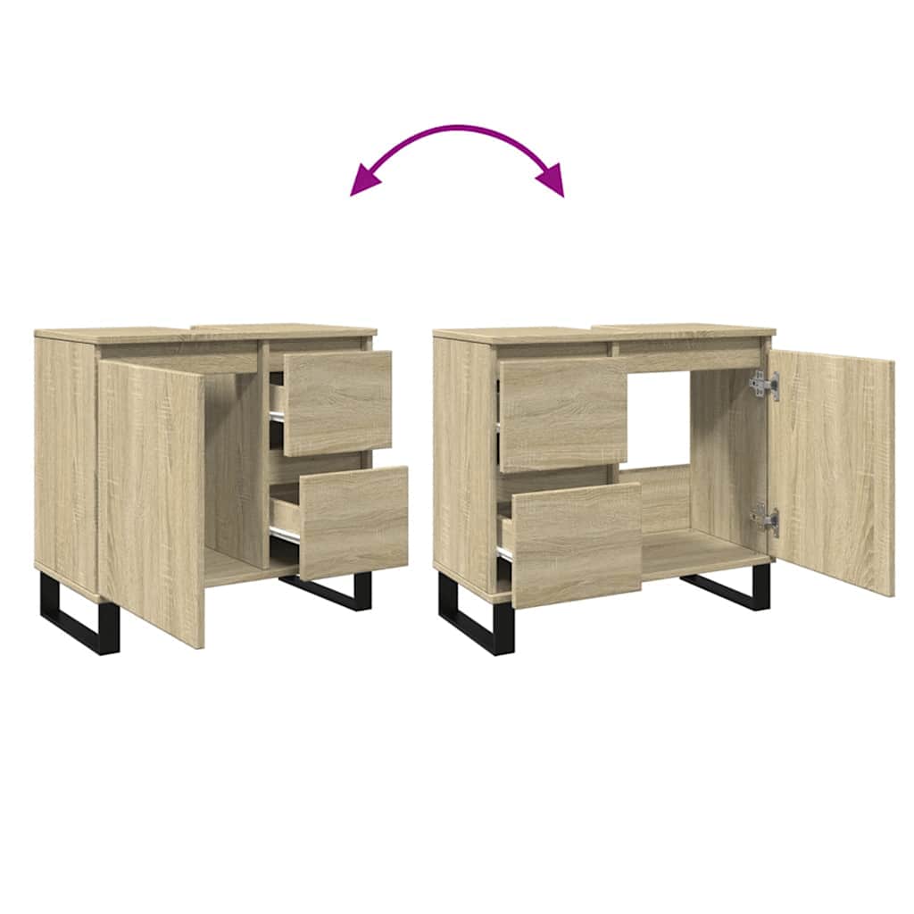 Bathroom Cabinet 65X33X60 Cm Engineered Wood