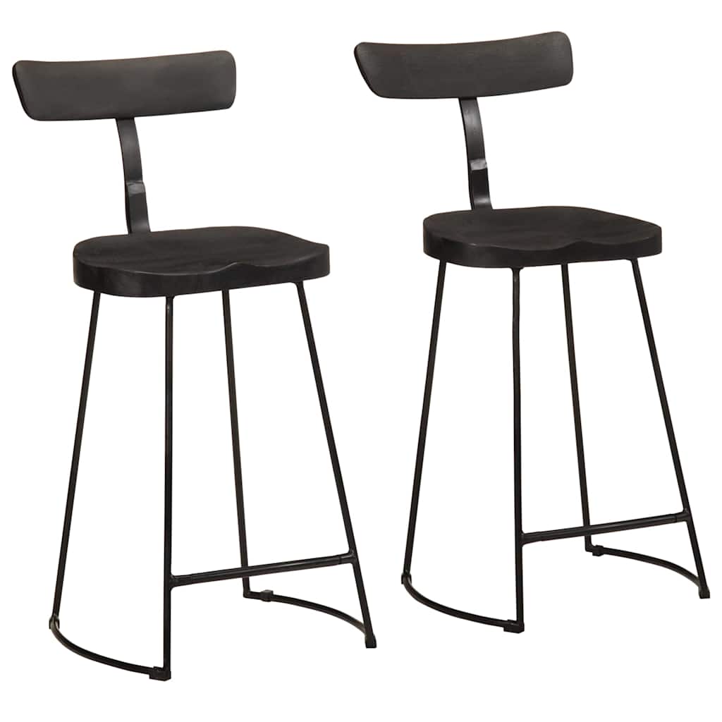 Bar Stools 2 Pcs Solid Wood Mango