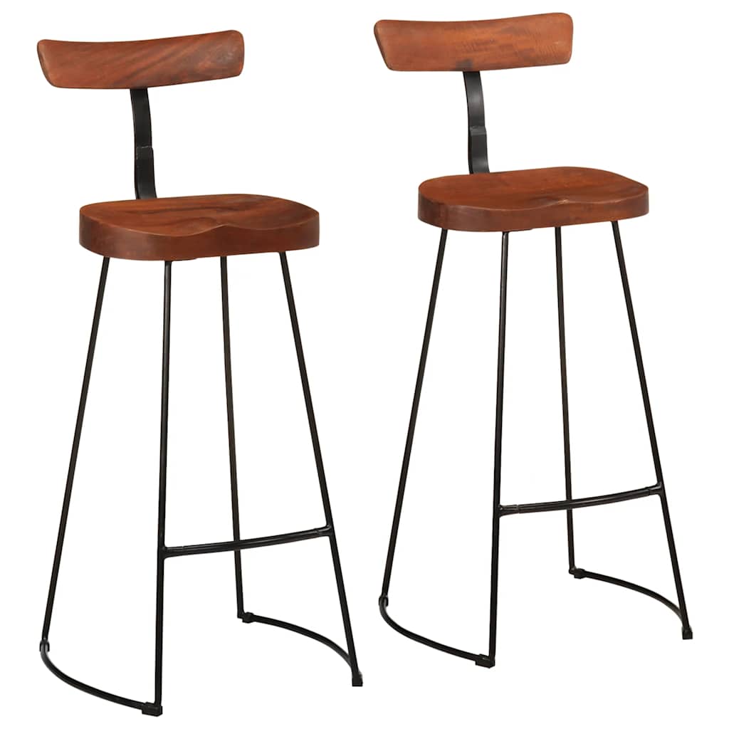 Bar Stools 2 Pcs Solid Wood Mango