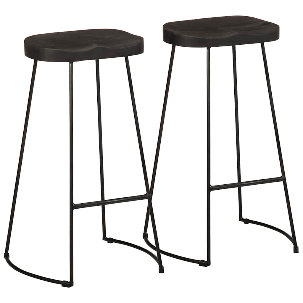 Bar Stools 2 Pcs Solid Wood Mango