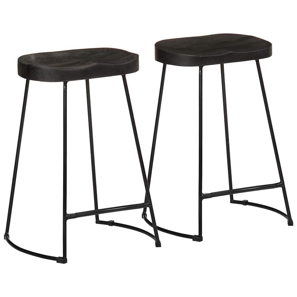 Bar Stools 2 Pcs Solid Wood Mango