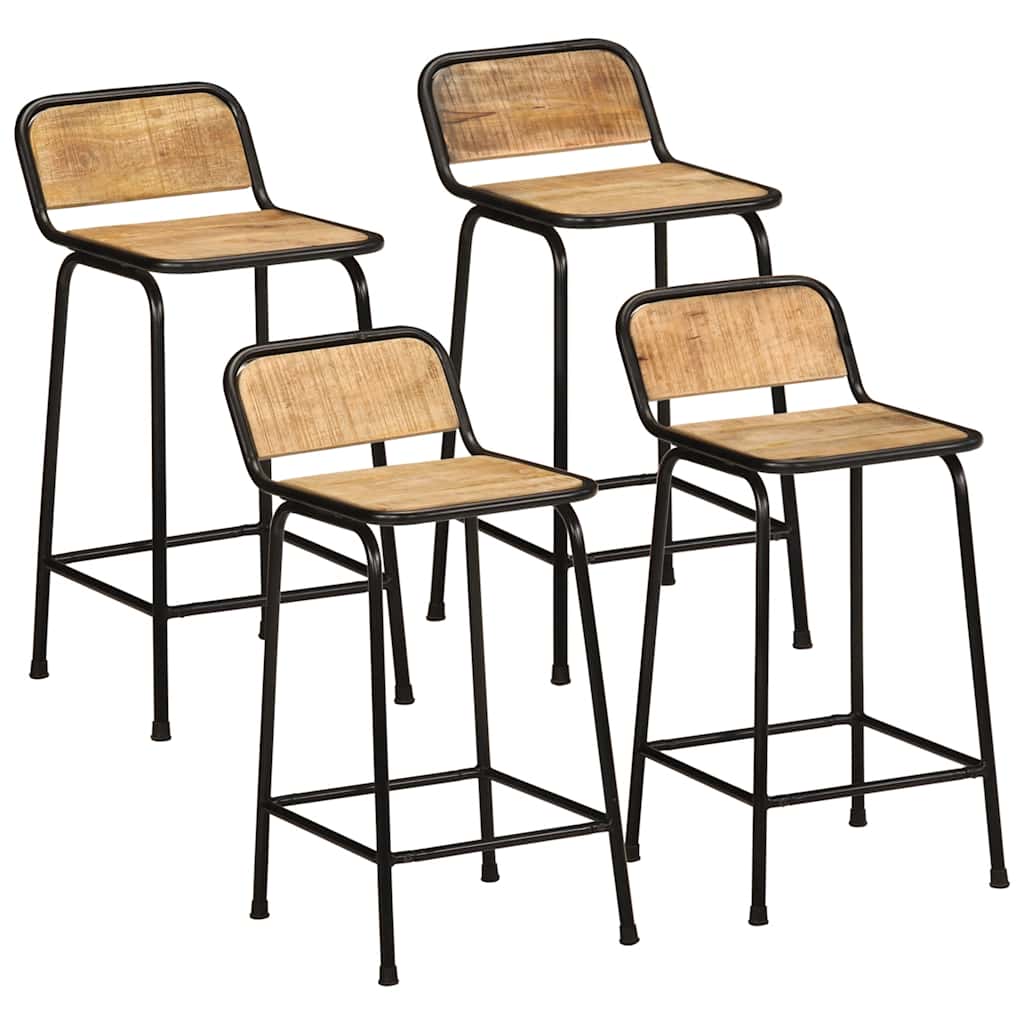 Bar Stools 4 Pcs Solid Wood Reclaimed