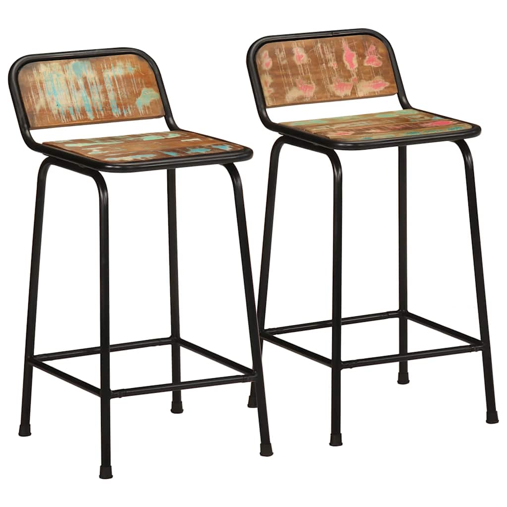 Bar Stools 4 Pcs Solid Wood Reclaimed