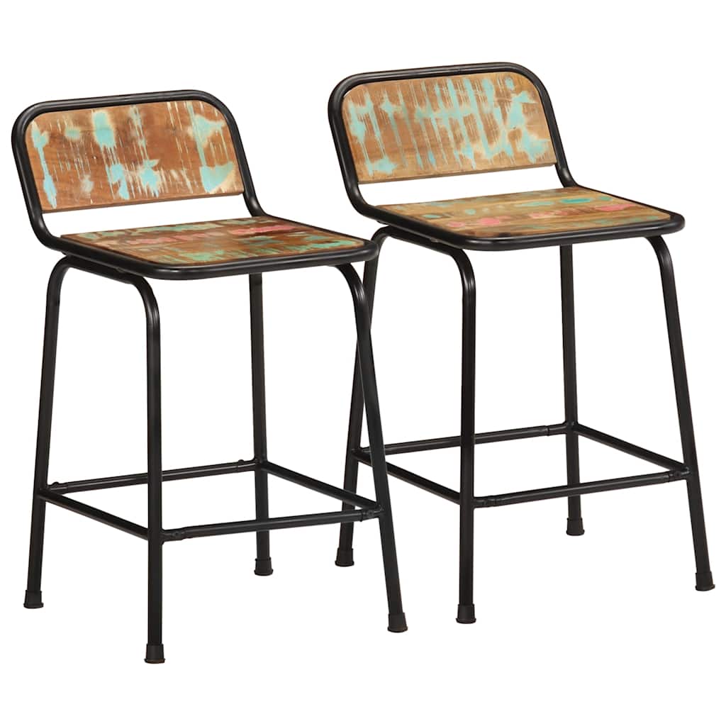 Bar Stools 4 Pcs Solid Wood Reclaimed