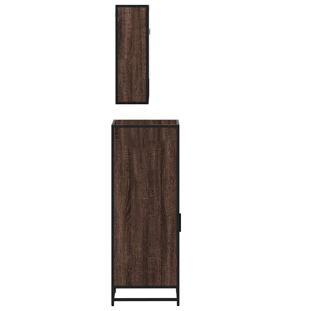 3 Piece Bathroom Furniture Set Engineered Wood