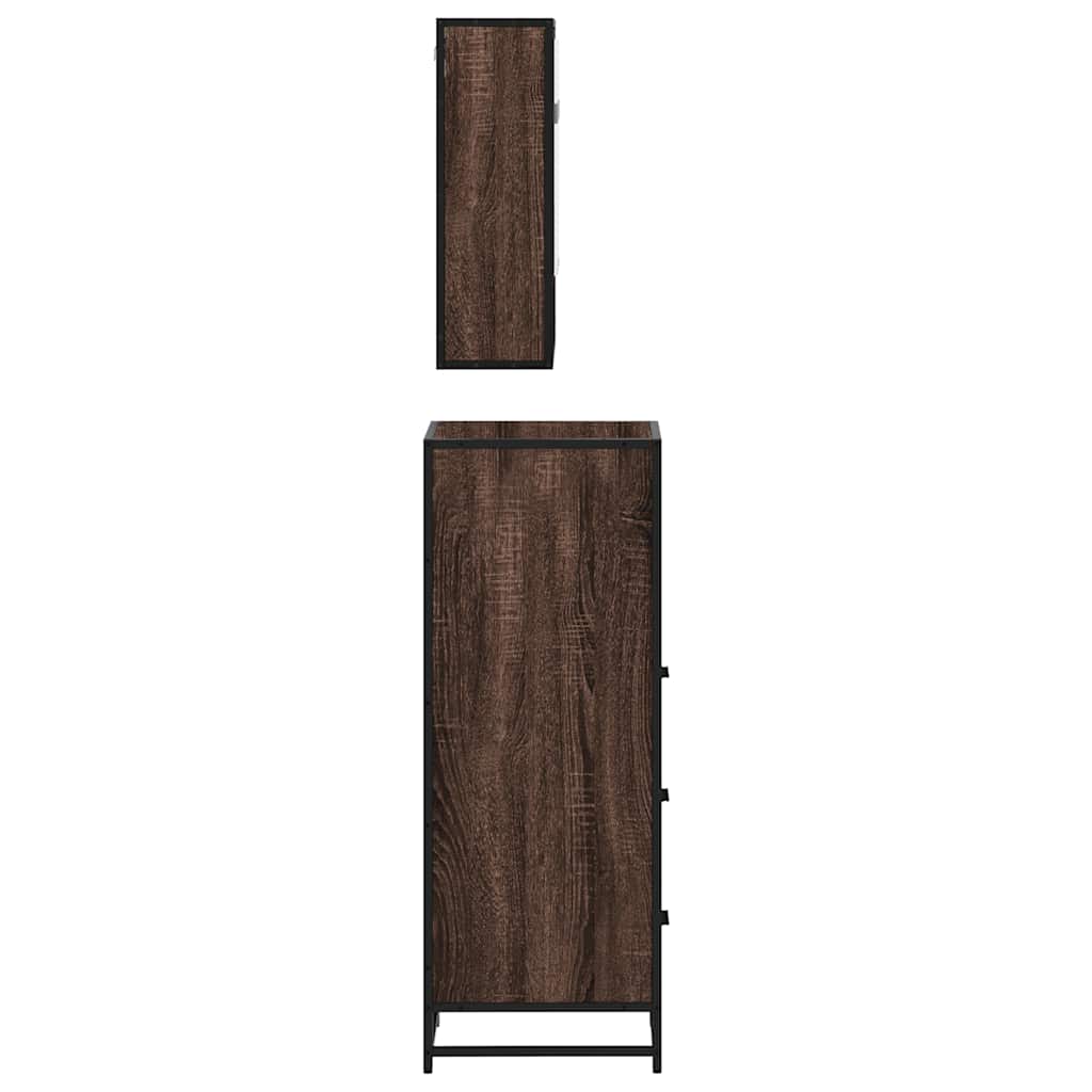 3 Piece Bathroom Furniture Set Engineered Wood