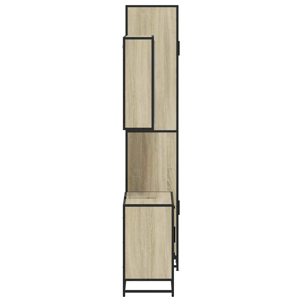 3 Piece Bathroom Furniture Set Engineered Wood