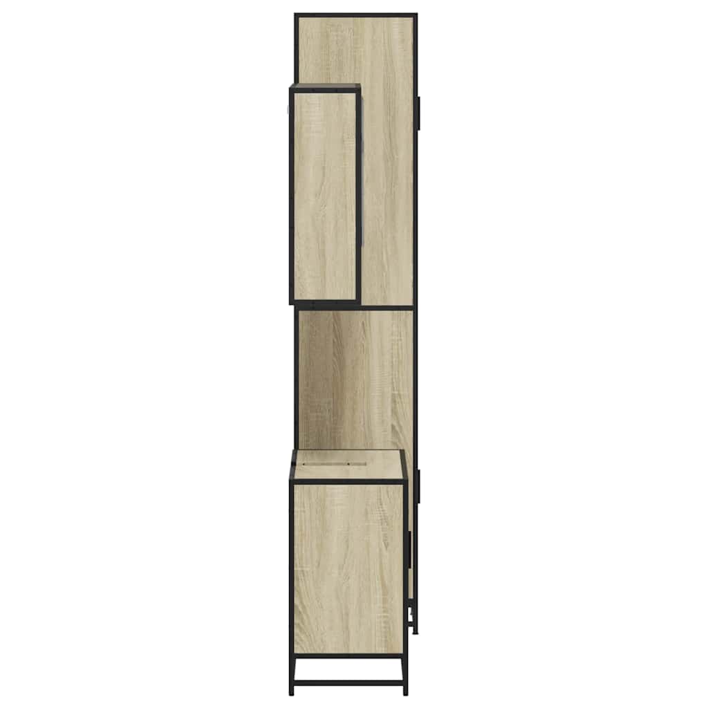 3 Piece Bathroom Furniture Set Engineered Wood