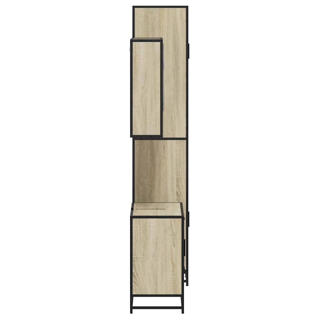 3 Piece Bathroom Furniture Set Engineered Wood