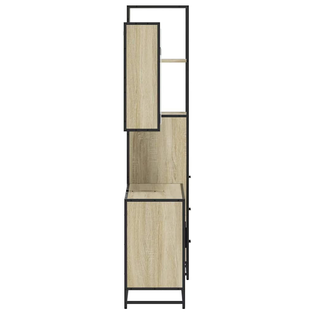 3 Piece Bathroom Furniture Set Engineered Wood