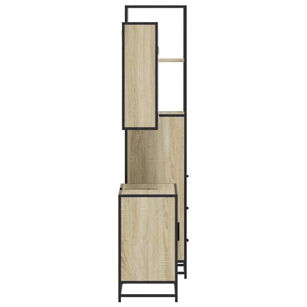 3 Piece Bathroom Furniture Set Engineered Wood
