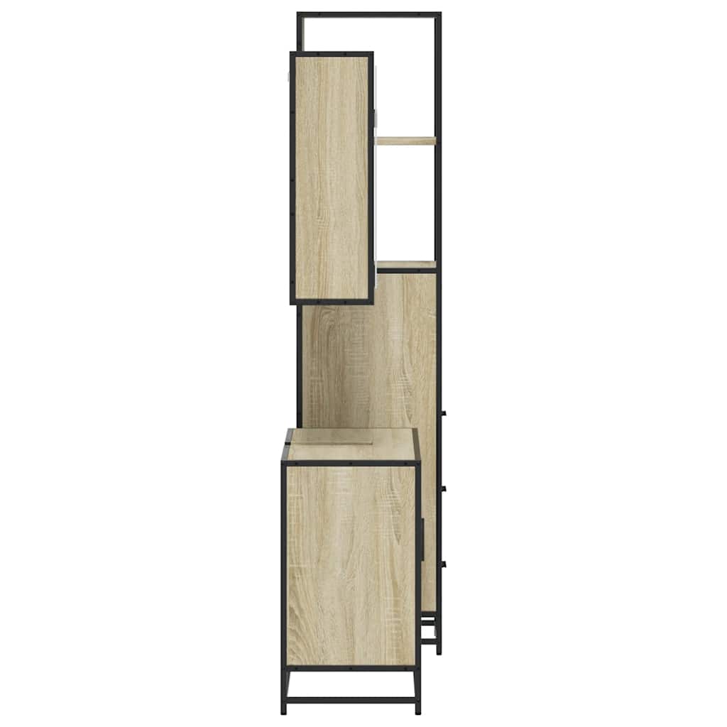 3 Piece Bathroom Furniture Set Engineered Wood