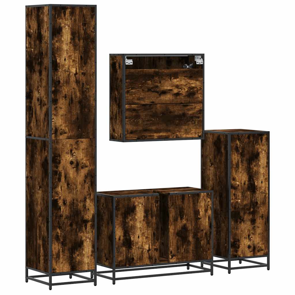 4 Piece Bathroom Furniture Set Engineered Wood