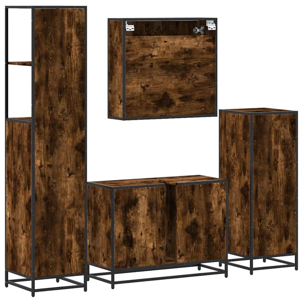 4 Piece Bathroom Furniture Set Engineered Wood