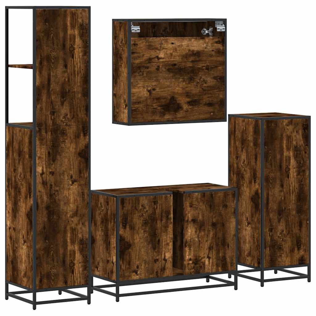 4 Piece Bathroom Furniture Set Engineered Wood