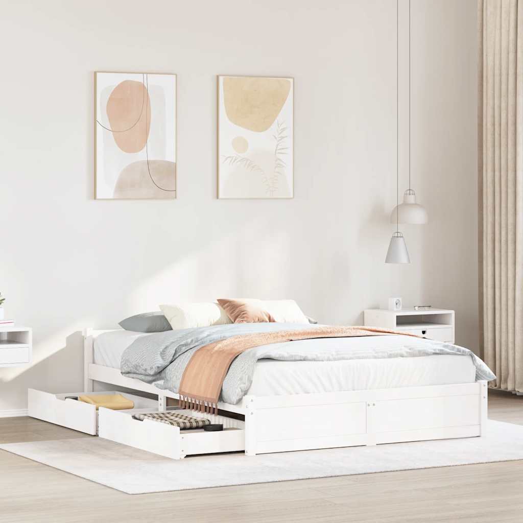 Bed Frame Without Mattress Solid Wood Pine