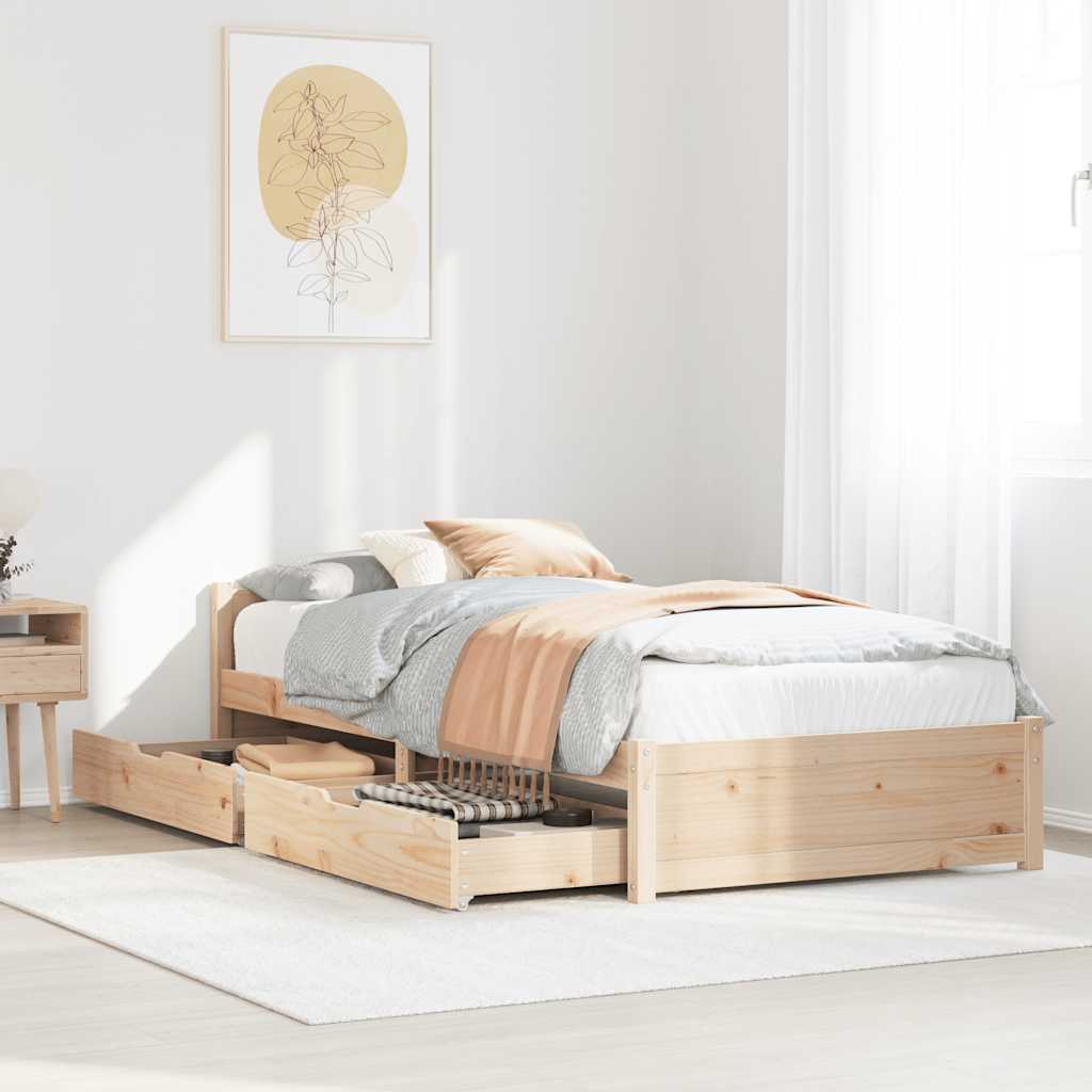 Bed Frame Without Mattress Solid Wood Pine