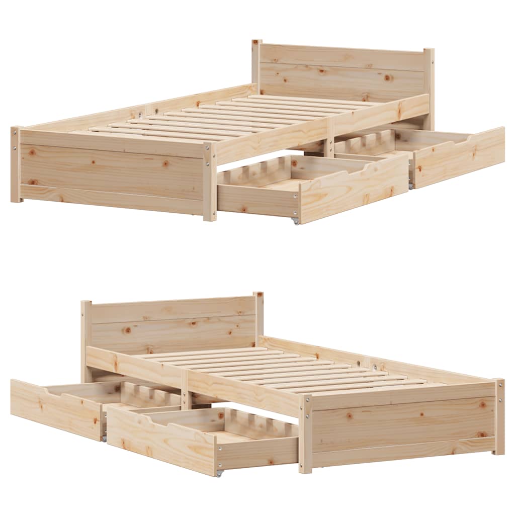 Bed Frame Without Mattress Solid Wood Pine