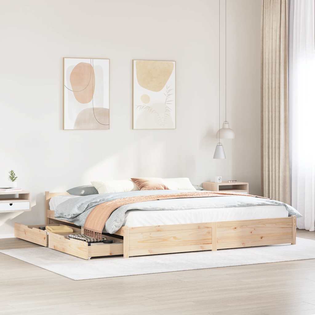 Bed Frame Without Mattress Solid Wood Pine