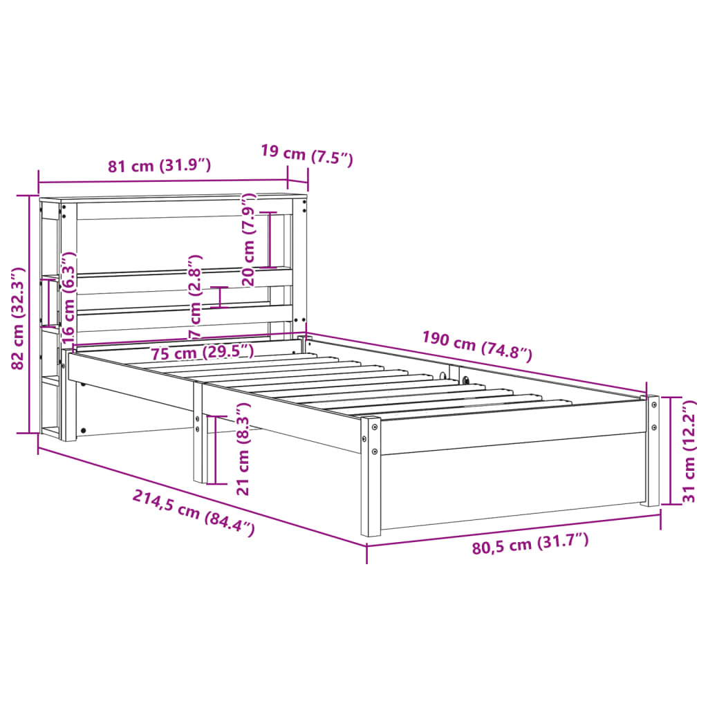 Bed Frame With Headboard Without Mattress Small Single