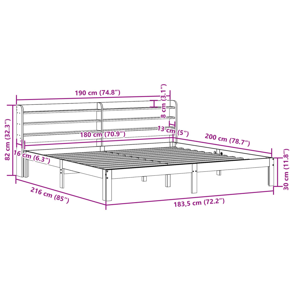 Bed Frame With Headboard Without Mattress Super King