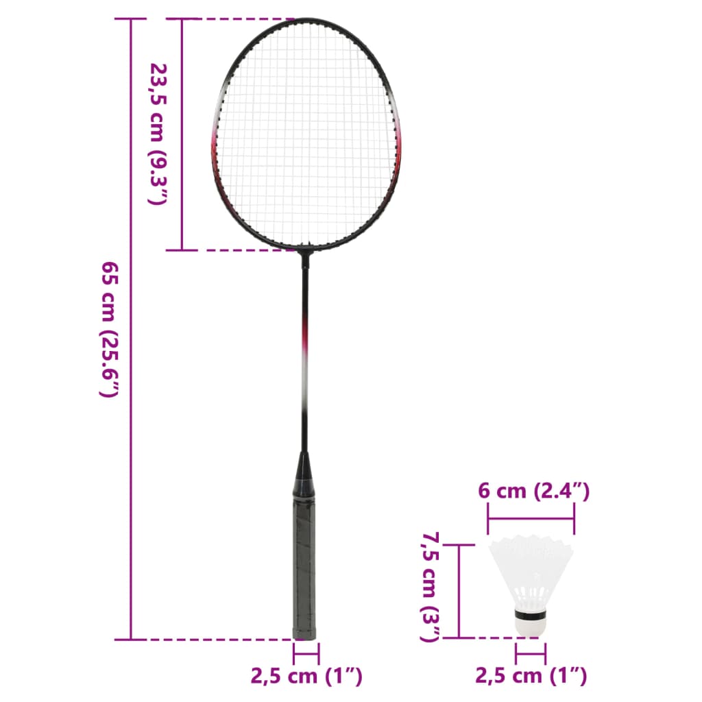 Badminton Set With 2 Rackets. Net & Storage Case 292X30X152 Cm