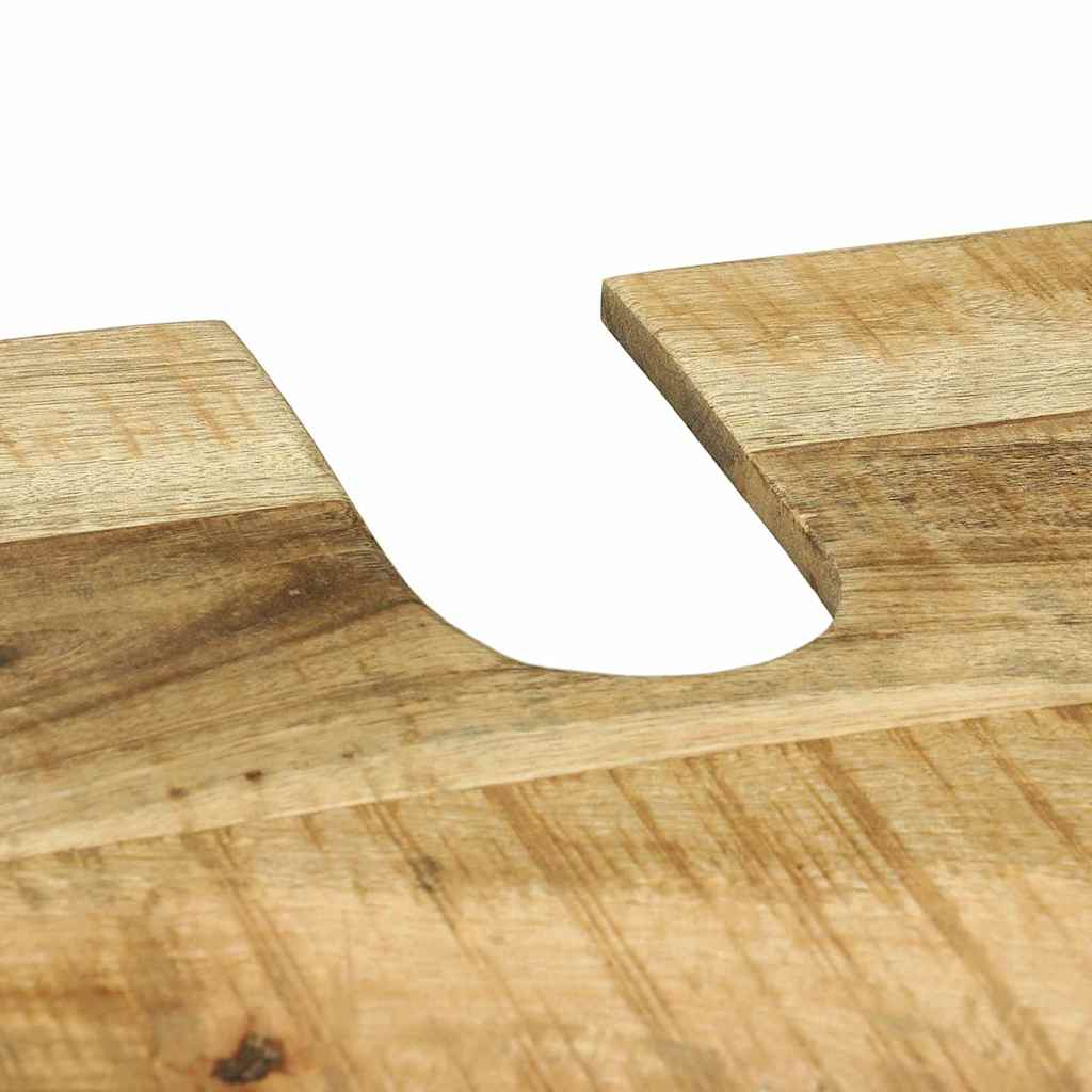 Bathroom Furniture Set 2 Pcs Brown Soild Rough Mango Wood